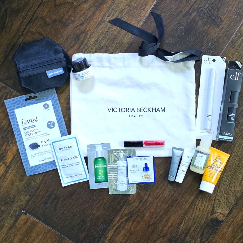 Victoria Beckham Makep Bag with Assorted Skincare and Makeup